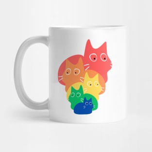 Doodle Rainbow Cats Mug
